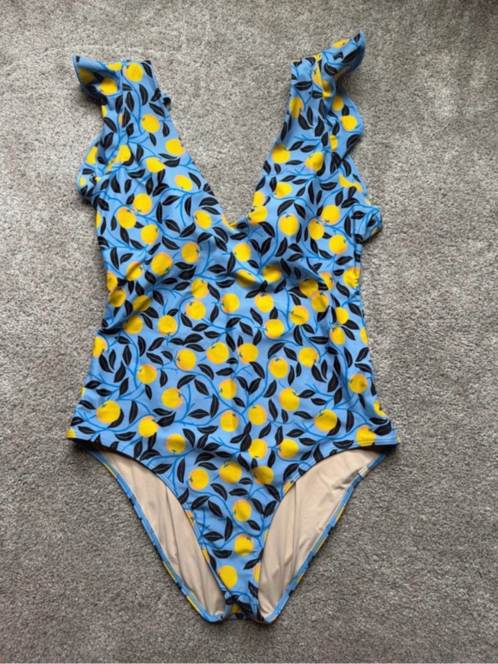summersalt limited edition Blue Lemon-Print backflip one-piece swimsuit